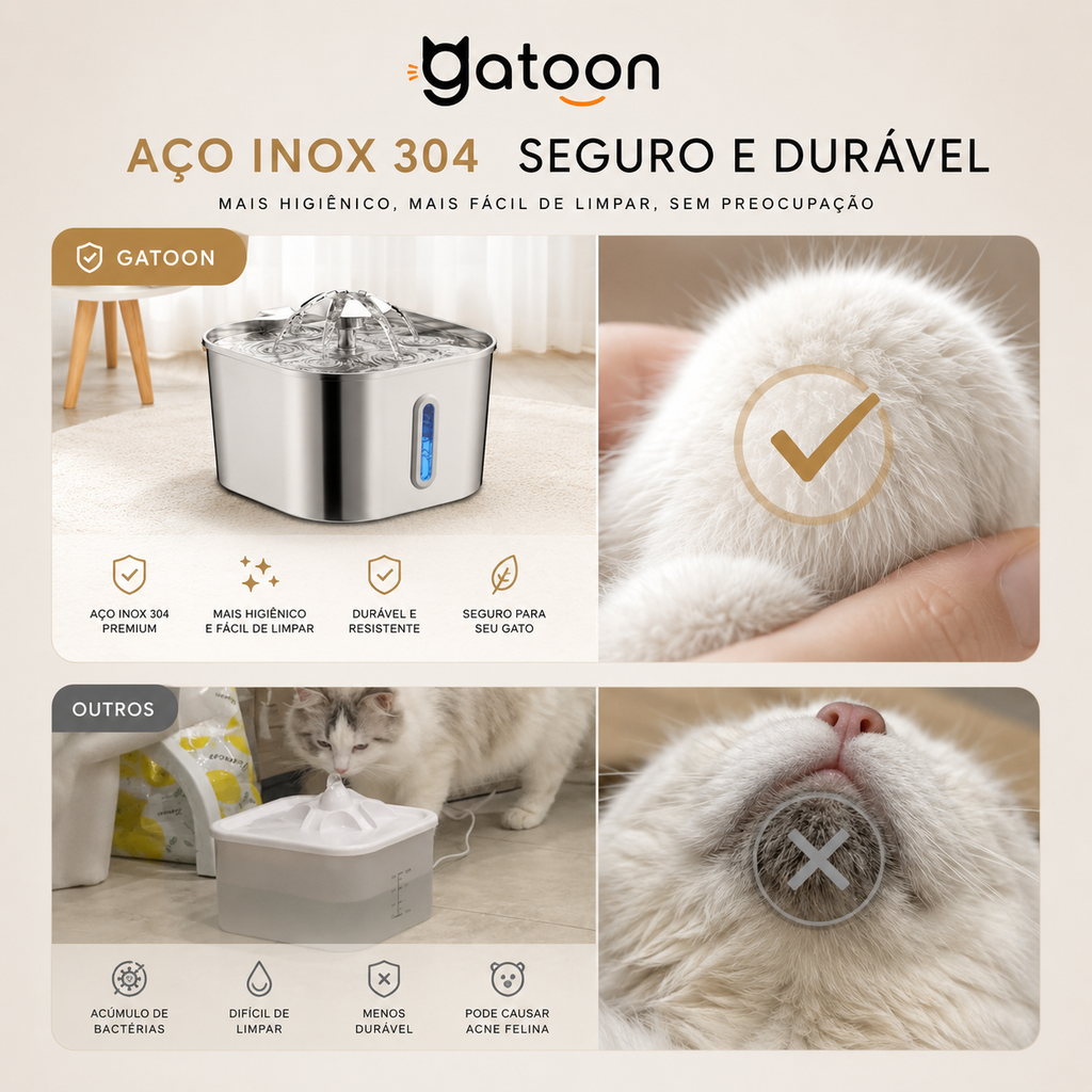 Gatoon Flow™ 2,2L — Bebedouro Automático
