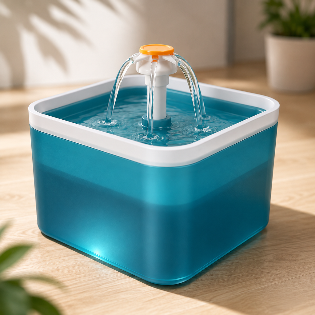 Gatoon  Flower   Fonte de Água Automática 2L para Gatos com Iluminação LED e Filtragem por Carvão Ativado
