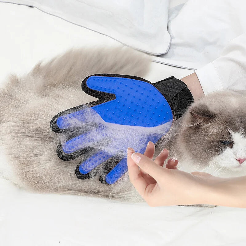 Luva Escova para Gatos e Cães – Removedor de Pelos, Escovação, Massagem e Banho para Pe